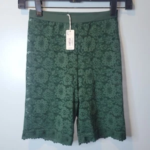 NWT AERIE Smoothez High Waisted Boyshort Pantie Sz S GREEN LACE - Picture 1 of 3