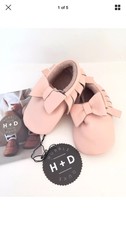 Hubble & Duke Leather Blush Pink Moccasins 18-24 Months