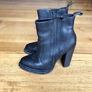 Scanlan Theodore Heeled Chelsea Boots In Black Leather, Size 38 - Picture 1 of 10