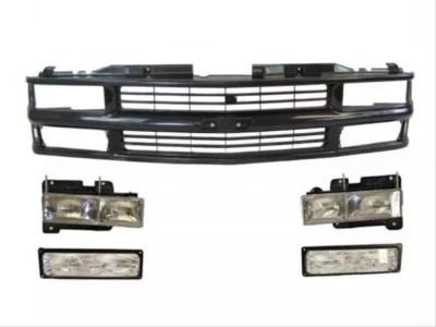 For 1994-2000 Chevy C/K Pickup Front Grille Black Headlights Side Markers black - Image 1 of 4