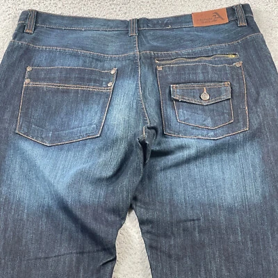 Pantalones de mezclilla Attitude para hombre 38x34 holgados sueltos ropa de calle hip hop bigotes de pierna ancha Foto 1 de 4