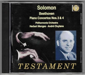 SOLOMON Beethoven Piano Concertos Nos 3 & 4 Menges Cluytens 2001 Testament CD - Picture 1 of 3