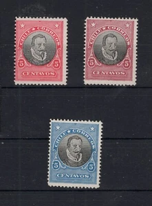 Chile ca 1910 Valdivia Proof Essay 5c blue vermilion and red - Picture 1 of 1
