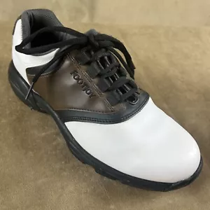 FootJoy Greenjoys Golf Shoes Men’s 7M ~Flexzone Brown Saddle Oxford Soft Spike - Picture 1 of 12