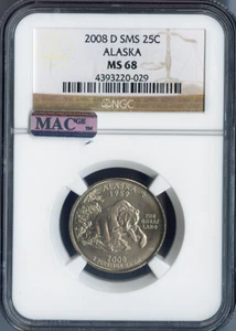2008-D Alaska State Quarter NGC MS68 SMS Quality - Picture 1 of 2