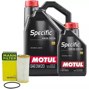 6L Motul SPECIFIC 508/50900 0W20 Mann Filter Motor Oil Change Kit for Tiguan 2.0 - Picture 1 of 1