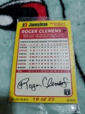 UNOPENED PACK:Roger Clemens/Sandy Alomar 1991 Jimmy Dean Signature Edition Cards