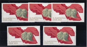 DDR MNH ** 2582 SC 2160 SED Party Congress  (5x) - Picture 1 of 1