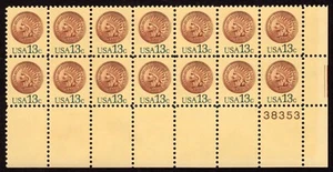 Scott #1734 Indian Head Penny Plate Block of 14 Stamps - MNH P#38353 LL - Picture 1 of 1