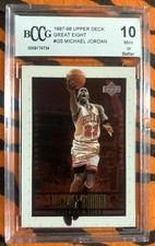 Michael Jordan 1997-98 UPPER DECK Great Eight /800 Graded BCCG 10 Mint + Bulls