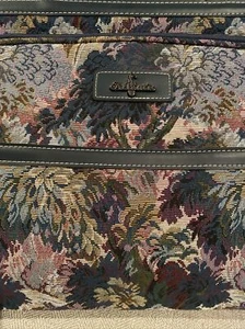 Atlantic Vintage Gepäck 14 Zoll Gobelin Handgepäck Wochenende grün Blumen - Bild 1 von 8
