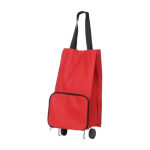 Trolley pieghevole Oxford tessuto rosso borsa spesa due manici - Foto 1 di 2