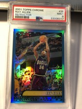 2001 Topps Chrome Ray Allen #25 Refractor Basketball PSA 9 Mint