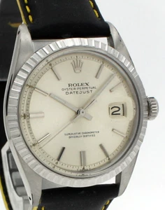 Mens VINTAGE Rolex Oyster Perpetual Datejust Stainless Steel Silver Dial 36mm - Picture 1 of 5