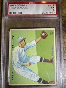 1933 Goudey Big League Chewing Gum - R319 #112 Fred Schulte (RC)
