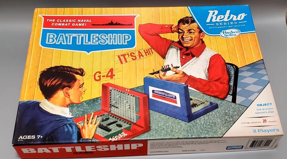 Retro Battleship Board Game Hasbro B7744 - Image 1 of 4