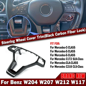 Borde de cubierta de volante con aspecto de fibra de carbono para Benz W176 W204 W212 AMG 2012-14 - Imagen 1 de 8