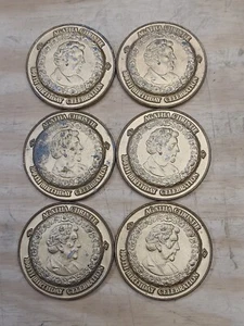 Vtg Agatha Christie 100th Birthday Celebration Medal Paperweight Lot Of 6 - Picture 1 of 9