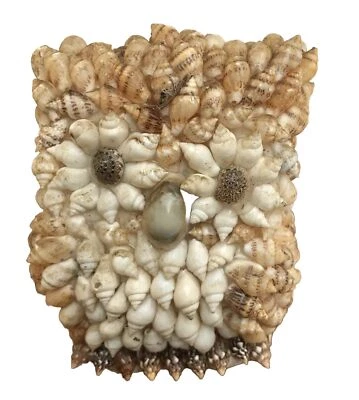 Vtg MCM Sea Shell Owl Figurine Folk Art Statue Beach Souvenir Kitschy Cottage - Image 1 of 4