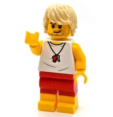 LEGO City Town Beach Lifeguard, Male Minifigure (cty1388) Whistle Shorts - Image 1 of 4