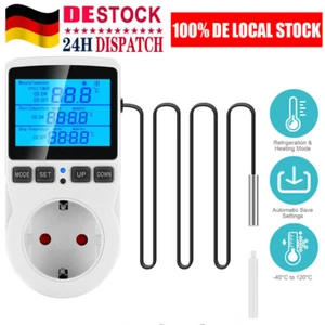 Digital Steckdosenthermostat Thermostat Steckdose Temperaturschalter EU Stecker - Imagen 1 de 9
