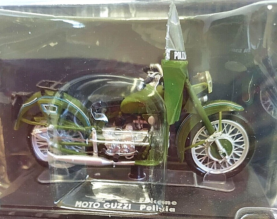 DE AGOSTINI  STARLINE 1:24 DIE CAST MOTO GUZZI FALCONE POLIZIA VERDE CON BASETTA Foto 1 de 1