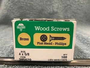 MASSIVE MESSING Kreuzschlitz Holzschrauben #4 x 5/8 Zoll (100 Stück) von Hillman - Bild 1 von 3