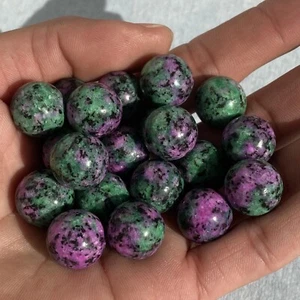 Venta al por mayor de 20 bolas de zoisita natural cuarzo cristal esfera Reiki curación 15 mm+ - Imagen 1 de 6