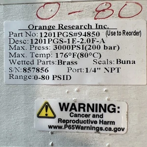 ORANGE RESEARCH 1201PGS-1E-2.0F-A - Picture 1 of 1