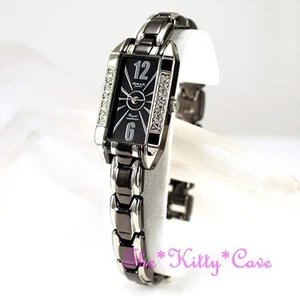 OMAX Ematite Nero, Argento, Seiko Movt, Swarovski Crystal Deco Orologio JH0436 - Foto 1 di 12