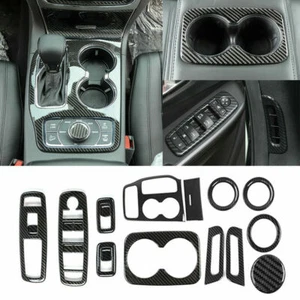 Real Carbon Fiber Interior Decorative Cover For Jeep Grand Cherokee 2016-2021 20 - Foto 1 di 9