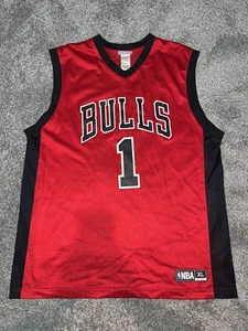 DERRICK ROSE #1 Chicago Bulls NBA TRIKOT BASKETBALL ROT SCHWARZ JORDAN XL MVP - Bild 1 von 7