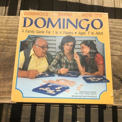 Domingo Game Dominoes Bingo Combined 1982 Vintage Factory Sealed 1-4 Players 7+ - Image 1 of 4