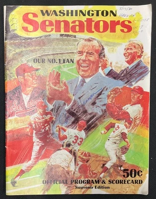 1970 Senators Official Program  & Scorecard - SIGNED by Winning Pitcher Hannan - Image 1 of 3
