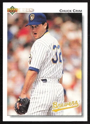 1992 Upper Deck Chuck Crim Milwaukee Brewers #496 - Image 1 of 2