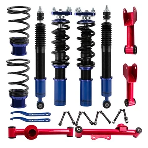 4x Coilovers + 4x Upper & Lower Tubular Rear Control Arm For Ford Mustang 94-04 - Picture 1 of 17