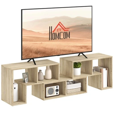 HOMCOM TV Unit for TVs up to 75 Inches, Free Combination TV Stand, Grey - Image 1 of 4