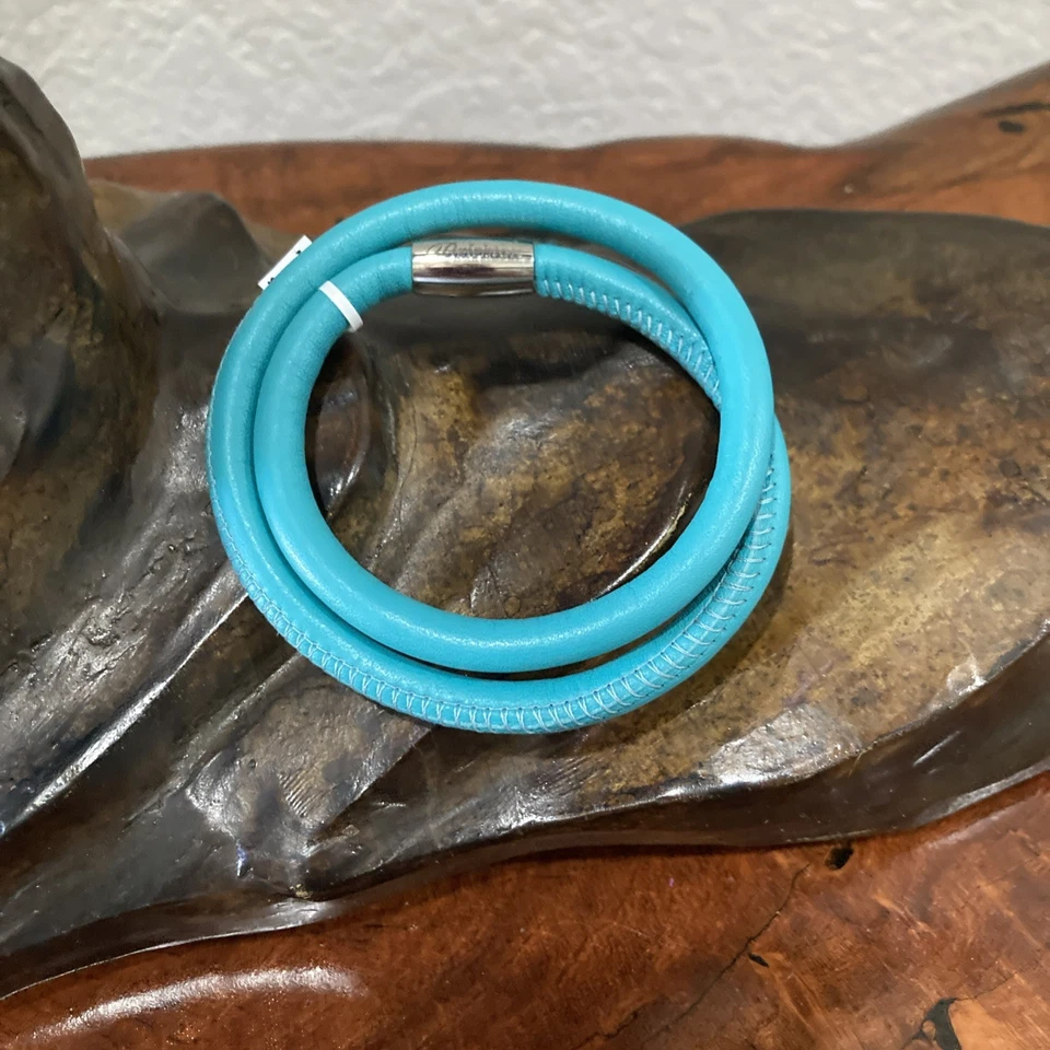 Brazalete Doble Cuero Brighton Woodstock en Jade Cierre Magnético Nuevo con Etiquetas Foto 1 de 1