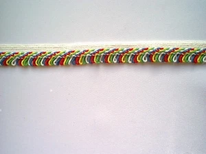 MULTI COLOR LOOPED PIPING TRIM 3 YARDS - Picture 1 of 1