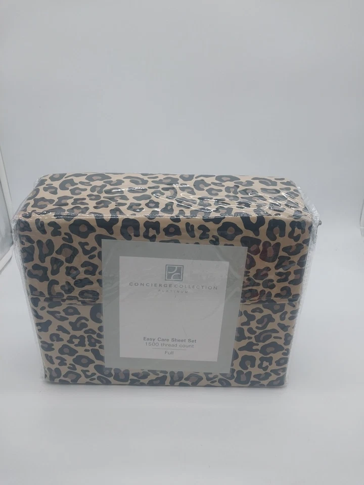Concierge Collection Full Size Sheet Set Cheetah Leopard 1500 Thread Count - Image 1 of 4