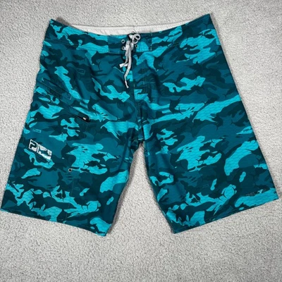 Pantalones Cortos de Tabla Pelagic 4 Tek Hombres 38 Peces Camuflaje Rendimiento Exterior Bolsillo con Cremallera Foto 1 de 4