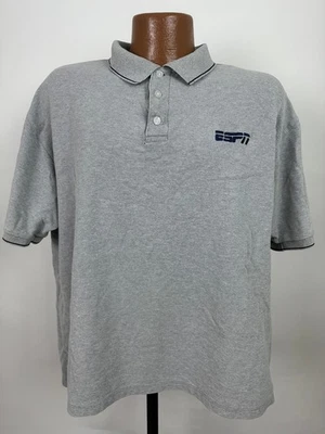 Camisa Polo Vintage ESPN Zone Hombres XL Sports Network Televisión Bordada Gris Foto 1 de 4