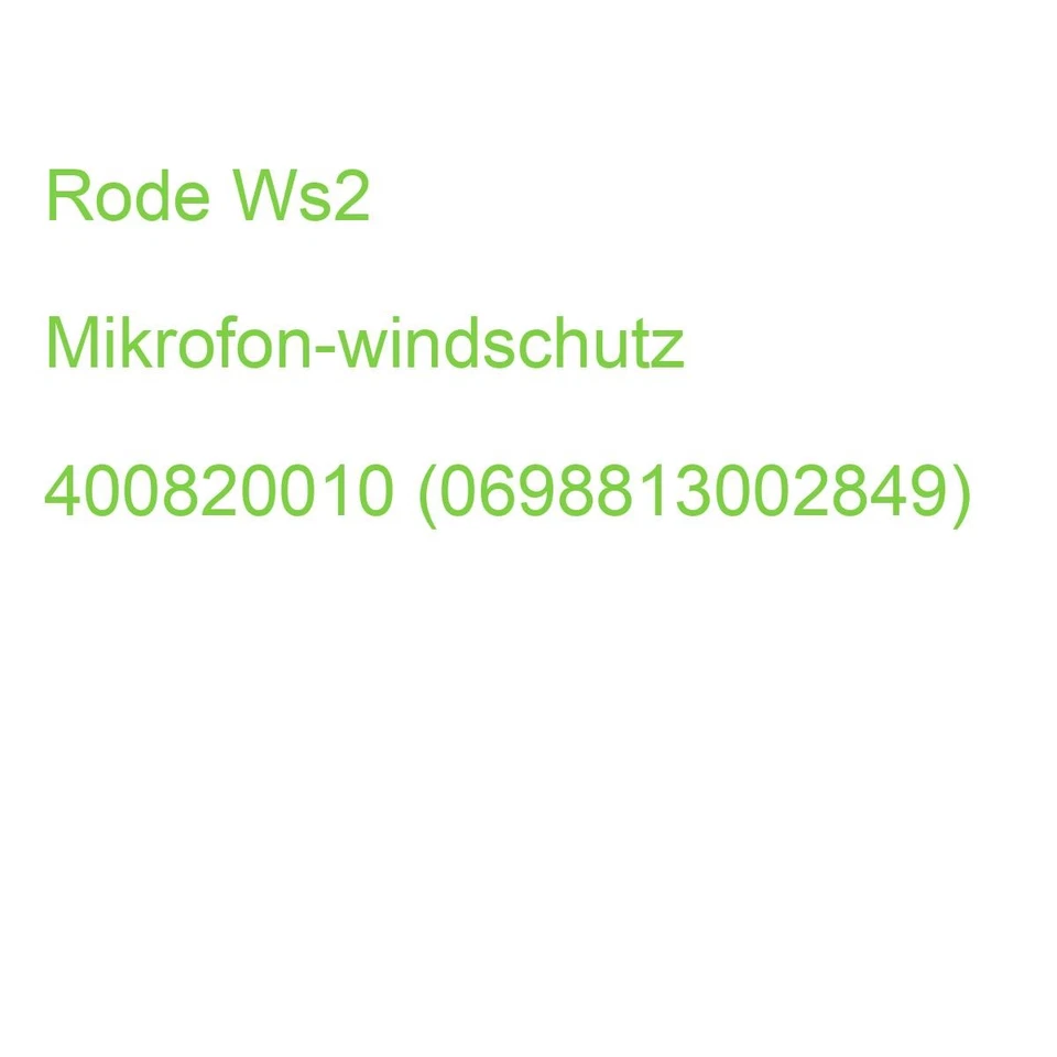 Rode Ws2 Windschutz schwarz