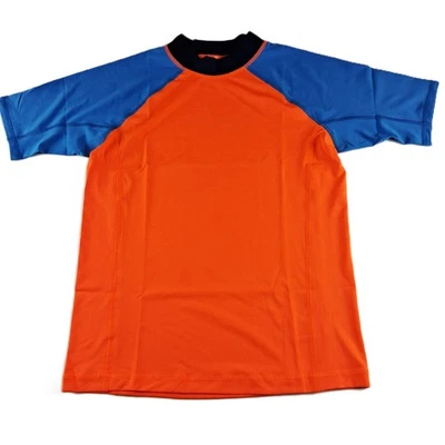 Protector contra erupciones manga corta Lands' End niños talla XL naranja azul UPF 50 natación Foto 1 de 4