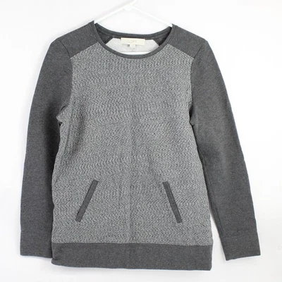 Ann Taylor LOFT Women's Gray Sweatshirt Top Kangaroo Pocket Pullover Size Small - Image 1 of 4