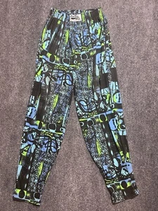 Crazee Wear Vintage Parachute Pants Mc Hammer Retro 80s Coloful Geometric M - Picture 1 of 9