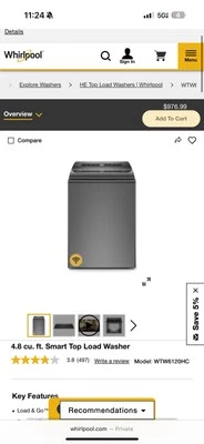 Whirlpool Washer and Dryer Set - Image 1 of 4