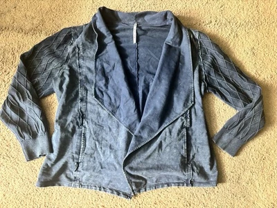 Cárdigan abierto Leo & Nicole azul gris Plus 3x Foto 1 de 4