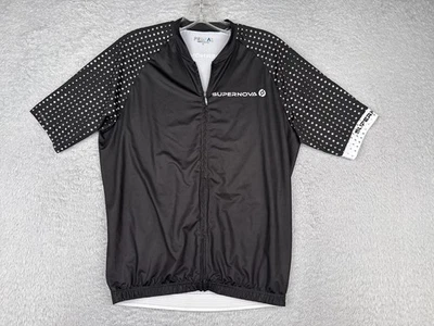 Primal Cycling Jersey Adult Large Black Supernova Polka Dots Full Zip Polyester - Image 1 of 4