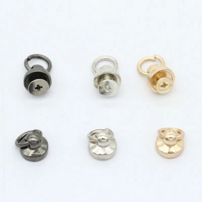 Poste esférico botão 9mm com anel O rebite parafuso prisioneiro prego cabeça redonda Chicago parafuso traseiro  - Imagem 1 de 3